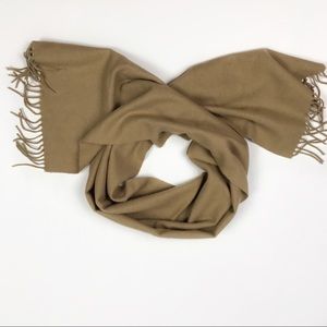 Glen Heath Vintage Tan Camel Hair Fringe Scarf